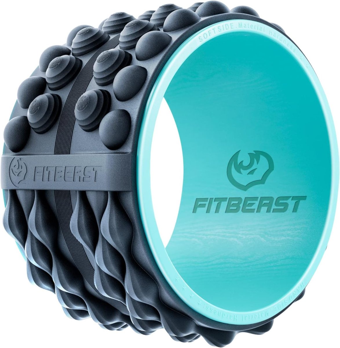 FitBeast Back Roller, Back Wheel Foam Roller - Targeted Muscle Roller for Deep Tissue Massage, Back Stretcher - 12" Blue