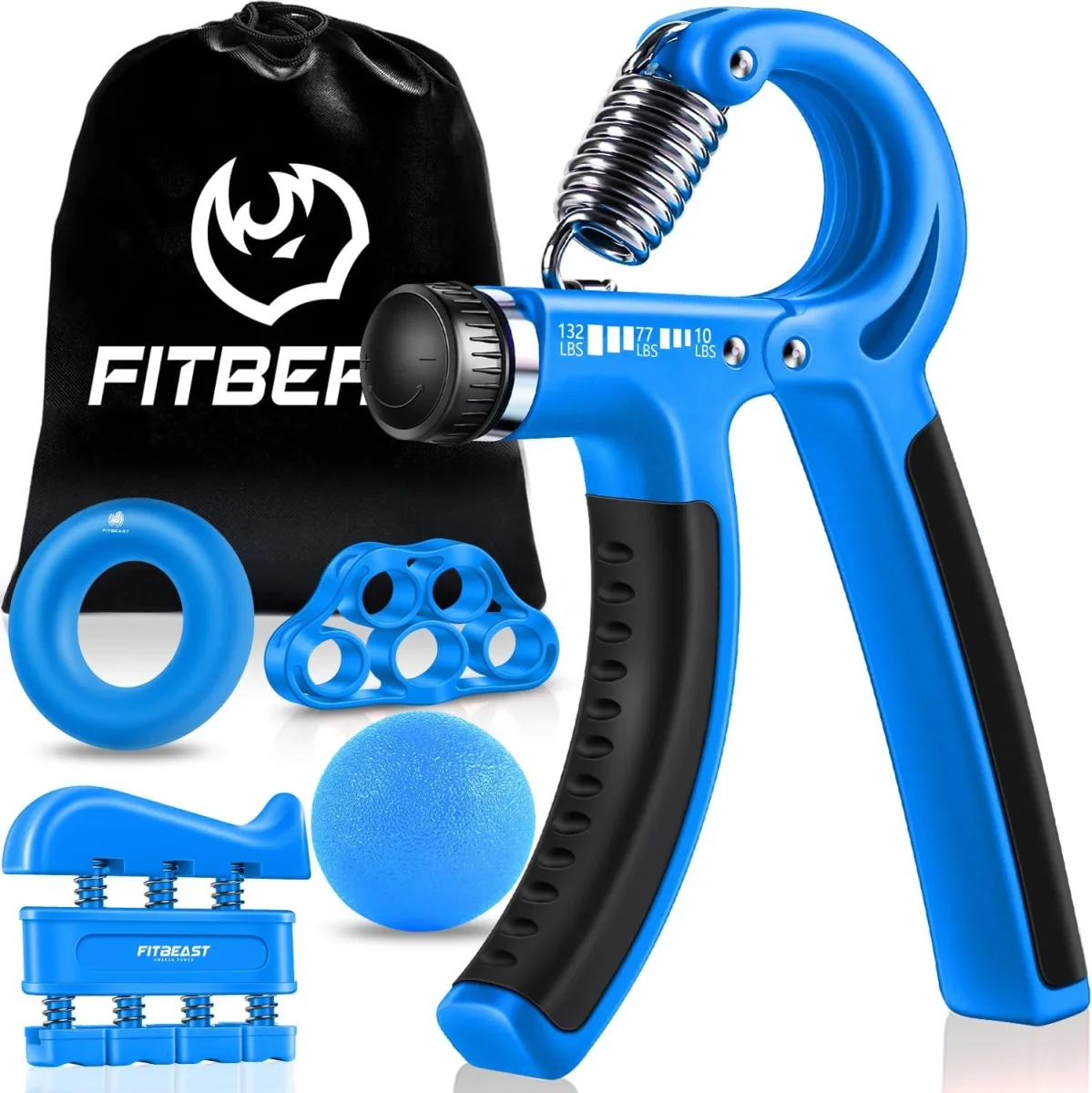 FitBeast Grip Strengthener Forearm Strengthener Hand Grips Strengthener Kit - 5 Pack Adjustable Resistance – Image 6