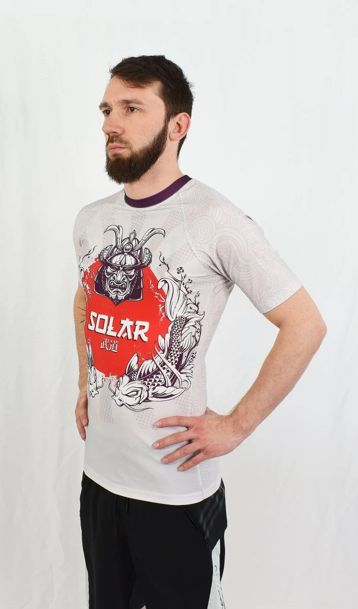 Rashguard manches courtes - "Ronin" - Noir et rouge - Solar – Image 3