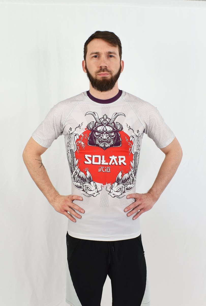 Rashguard manches courtes - "Ronin" - Noir et rouge - Solar